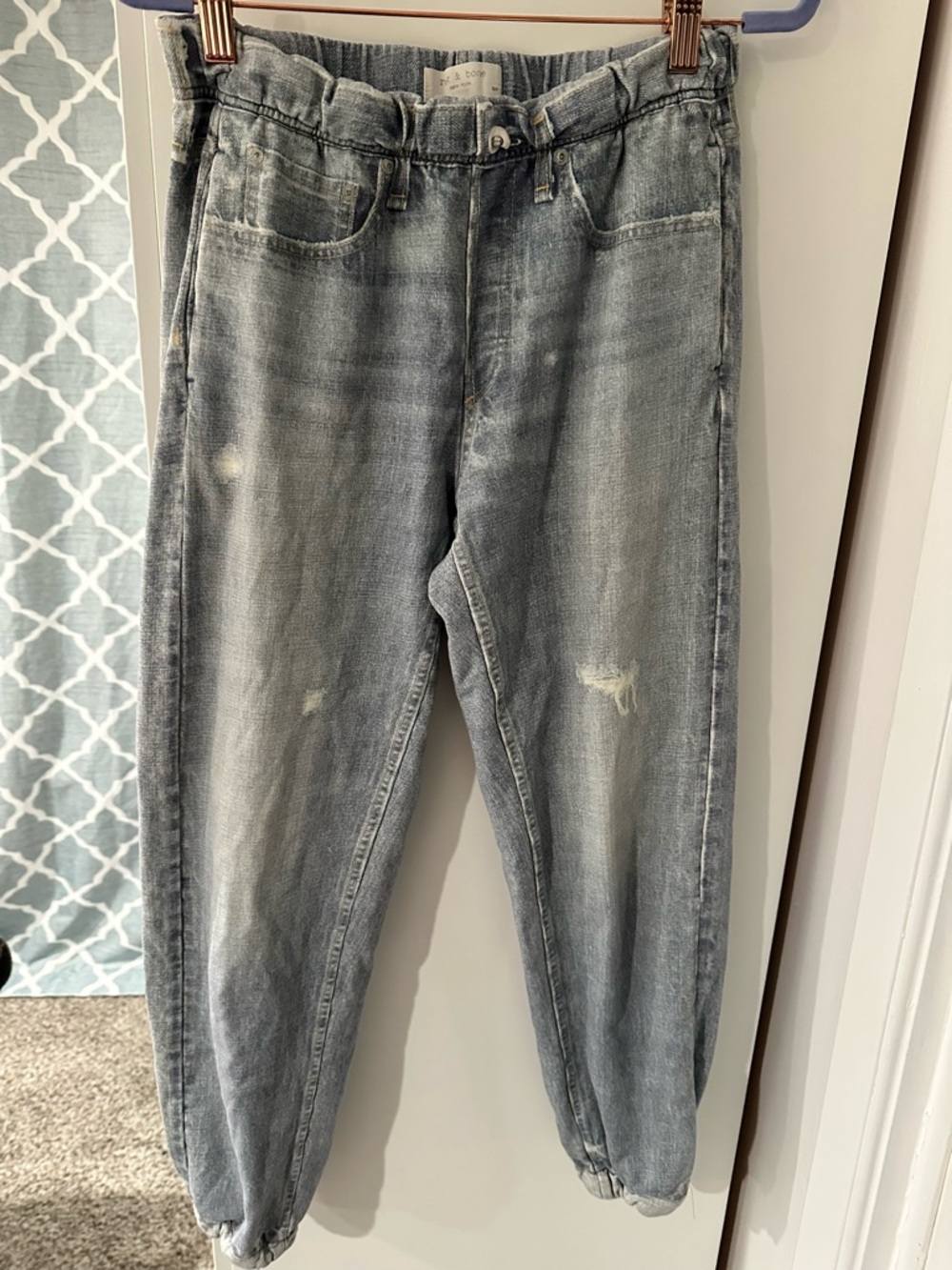 Rag & Bone light  Wash Denim Jogger Pants - Women's S